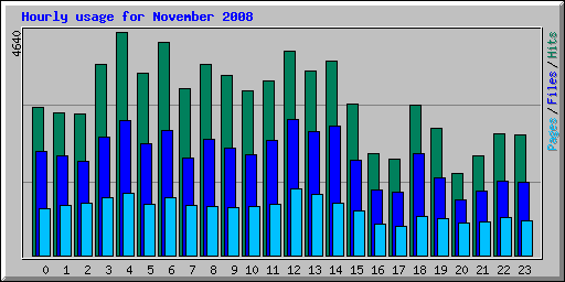 Hourly usage for November 2008